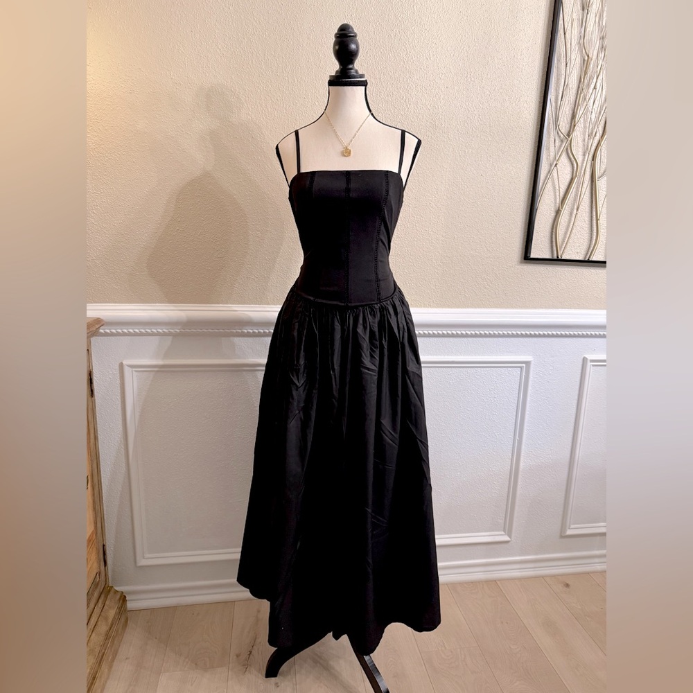 Black Pleated Tiered Sundress for Cocktail Night Out NWT